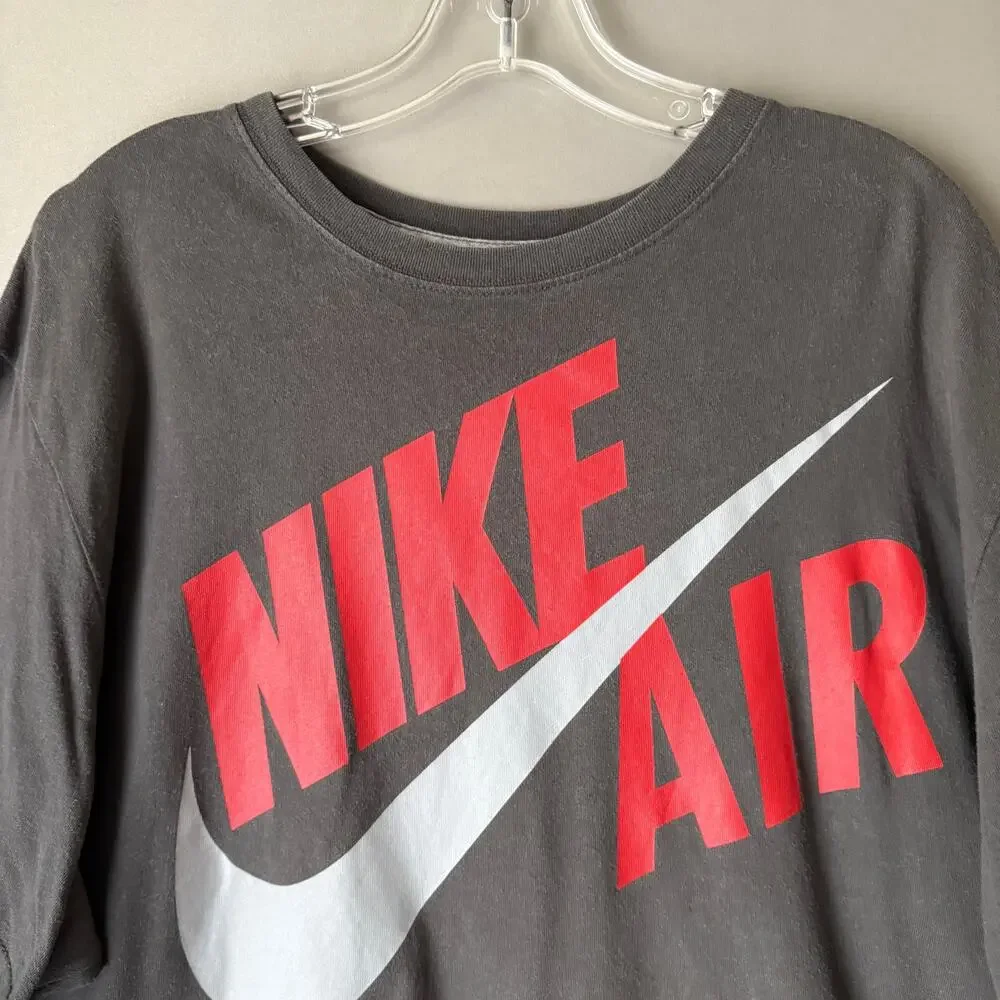 Nike sz XXL gray red short‎ sleeve swoosh spellout T-shirt